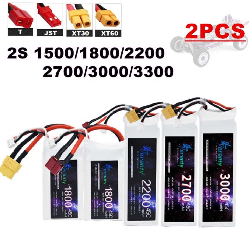 2PCS 7.4V Lipo 2S Battery 1500 - Rc Hobby Racing ulasan dan harga