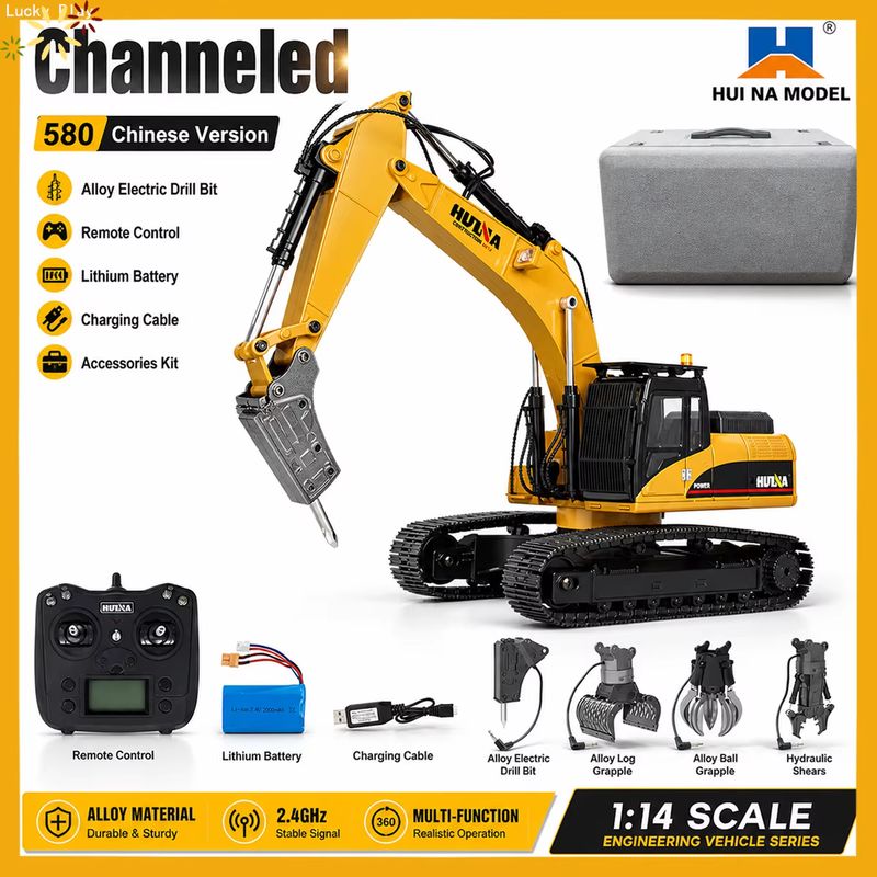 Huina Upgrade 1590 1/14 Metal  - Rc Excavator Hobby ulasan dan harga